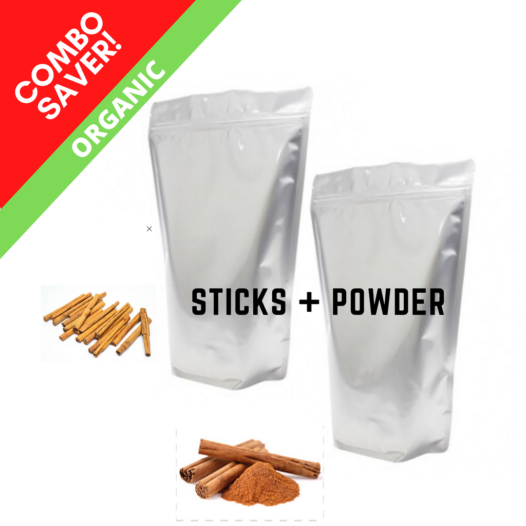 COMBO SAVER - Food Service Pack - Organic Ceylon Cinnamon Sticks 750g + Powder 1.5Kg